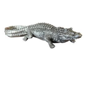Haucoze Silver Tone Crocodile Statue 14”